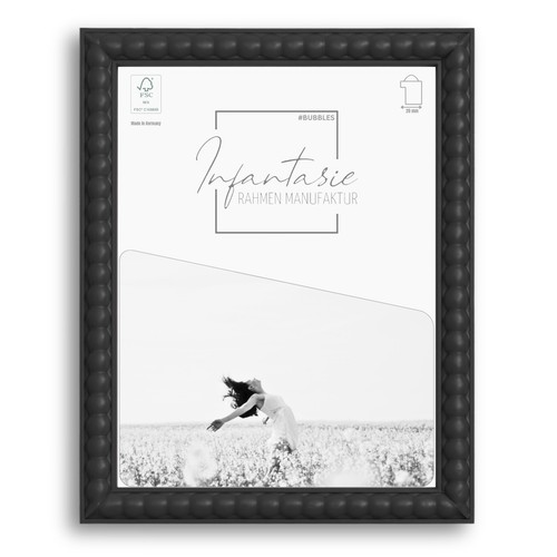 Picture frame bubbles black - bubbles,