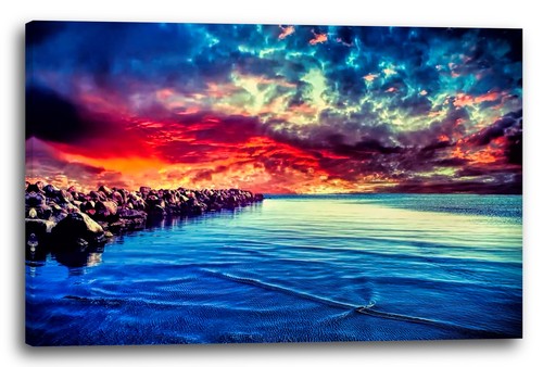 Canvas frames sunset with many - sunset,