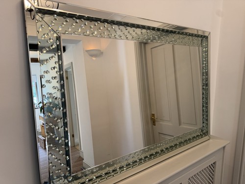 Modern silver mirrored glass - modern,