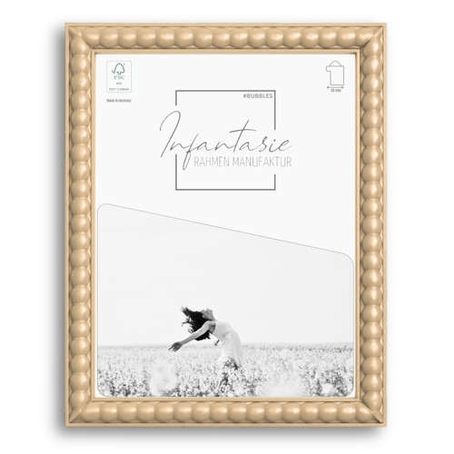 Picture frame bubbles beige - frame,