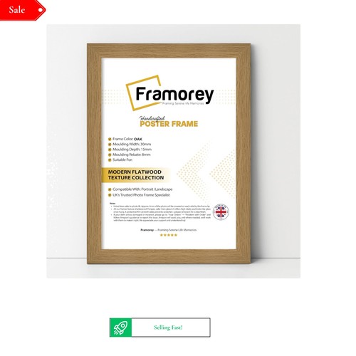 Modern oak photo frame - modern,