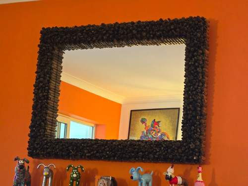 Brown driftwood style framed - brown,
